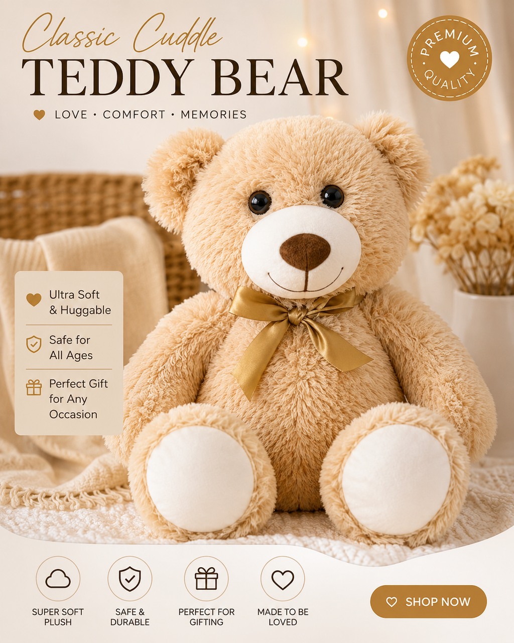 Tan Stuffed teddy bear